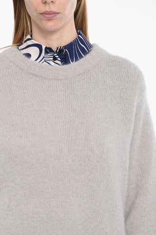 Crew Neck Mohair Blend Pullover