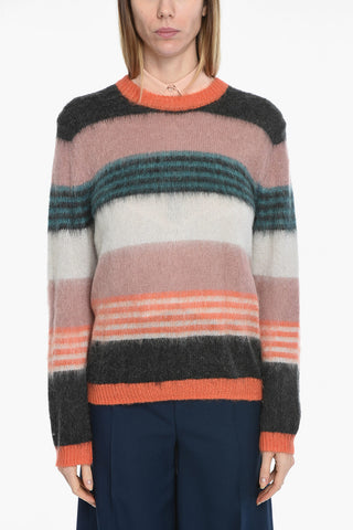 PS Maglia Girocollo in misto Mohair a Righe Unbalanced