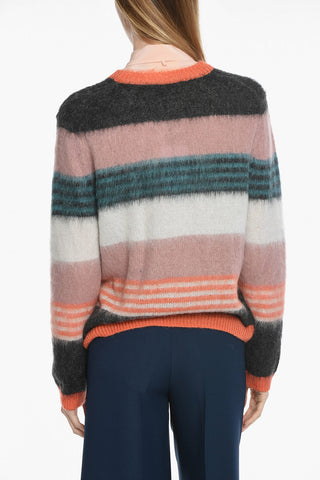 PS Maglia Girocollo in misto Mohair a Righe Unbalanced