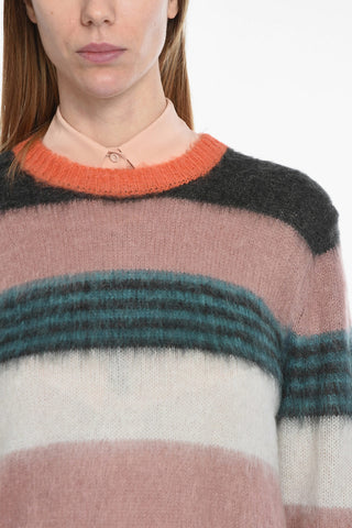 PS Maglia Girocollo in misto Mohair a Righe Unbalanced