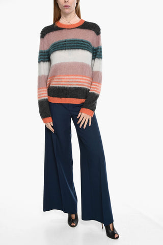 PS Maglia Girocollo in misto Mohair a Righe Unbalanced