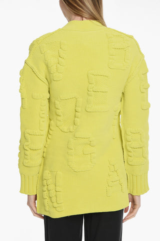 Chenille V-Neckline Cardigan with Concealed Closure