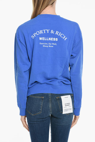 Brushed Cotton Crew-neck Sweatshirt with Printed Logo