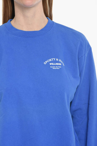 Brushed Cotton Crew-neck Sweatshirt with Printed Logo
