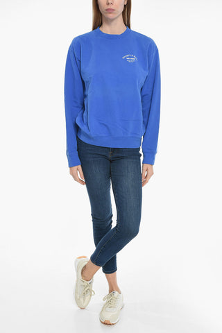 Brushed Cotton Crew-neck Sweatshirt with Printed Logo