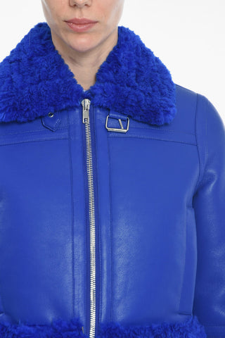 Eco-leather LORELLE Biker Jacket with Eco-shearling Edges