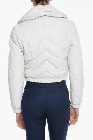 Giubbotto Imbottito in Pelle PAISLEE con Zip