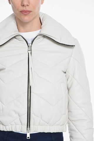 Giubbotto Imbottito in Pelle PAISLEE con Zip