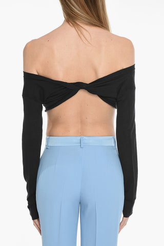 Cropped Wool Twisted Cardigan