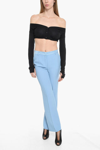 Cropped Wool Twisted Cardigan