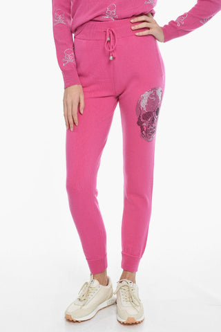 Knit SKULL Joggers with Rhinestone Application