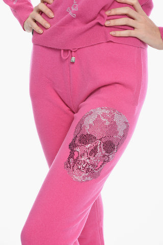 Knit SKULL Joggers with Rhinestone Application