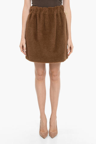 Alpaca Blend TIBET Miniskirt with Elastic Waistband