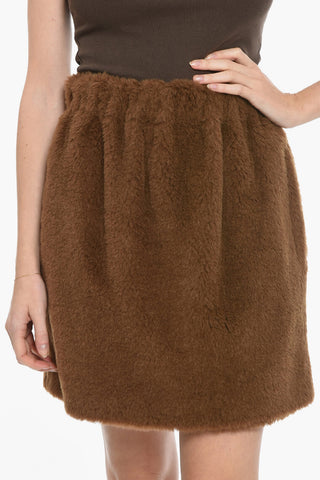 Alpaca Blend TIBET Miniskirt with Elastic Waistband