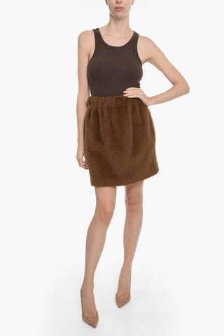 Alpaca Blend TIBET Miniskirt with Elastic Waistband