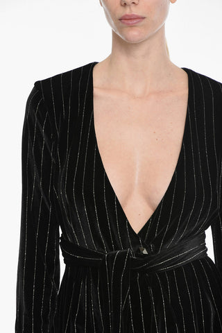 Blouse ELEGANT With Striped Pattern And Belt