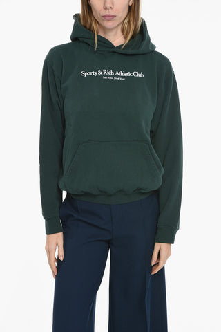 Brushed Cotton Hoodie with Printed Logo