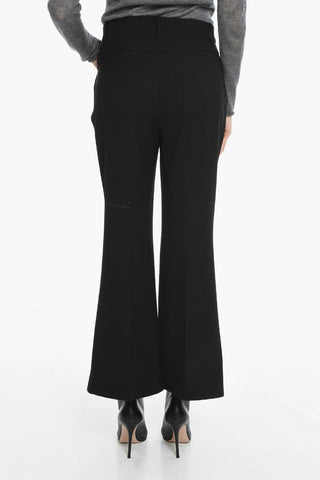 Pantaloni in Misto Lana con Pinces Frontali