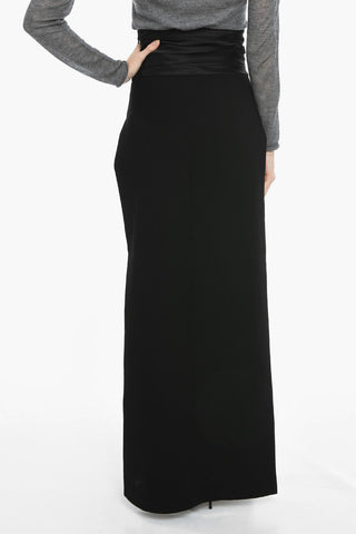 Satin Band Skirt with Side Slits