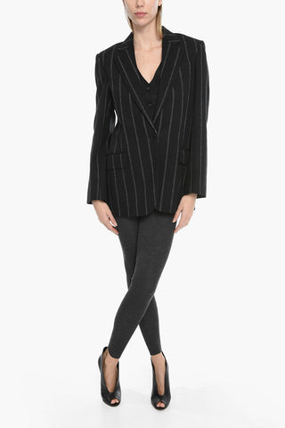 Boyfriend Pinstripe Wool Blazer