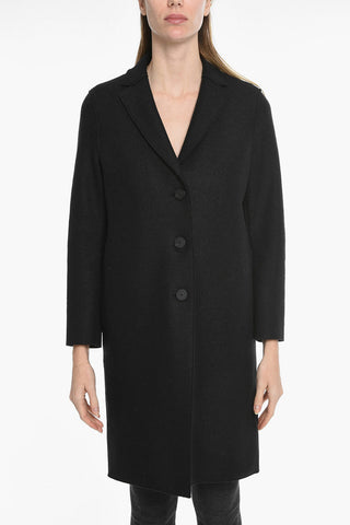 Cappotto Sfoderato in Lana Cotta con Tasche a Filo