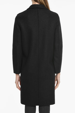Cappotto Sfoderato in Lana Cotta con Tasche a Filo