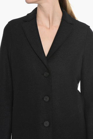 Cappotto Sfoderato in Lana Cotta con Tasche a Filo