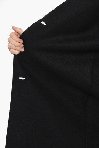 Cappotto Sfoderato in Lana Cotta con Tasche a Filo