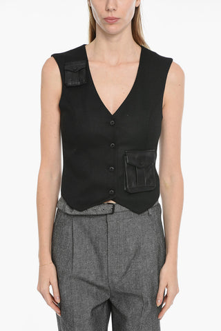 Twill Wool Blend BOURGIES Utility Vest