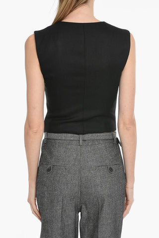 Gilet Utility BOURGIES in Misto Lana Twill