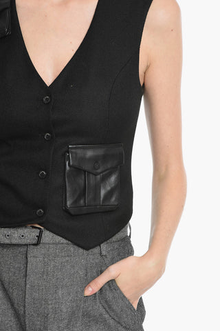 Twill Wool Blend BOURGIES Utility Vest