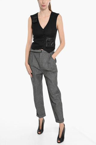 Gilet Utility BOURGIES in Misto Lana Twill