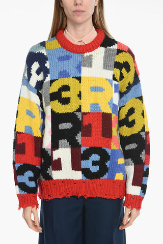 Pullover CHUNKY in Misto Lana con Motivo Geometrico