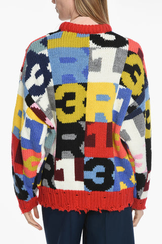 Pullover CHUNKY in Misto Lana con Motivo Geometrico