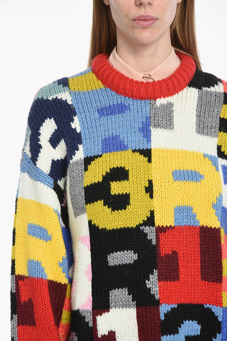 Pullover CHUNKY in Misto Lana con Motivo Geometrico