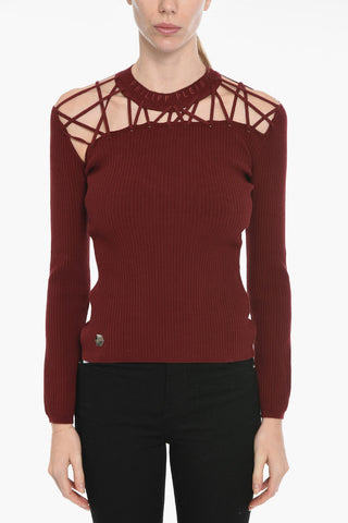 Maglia TWINE a Coste con Ricamo Logo