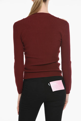 Maglia TWINE a Coste con Ricamo Logo