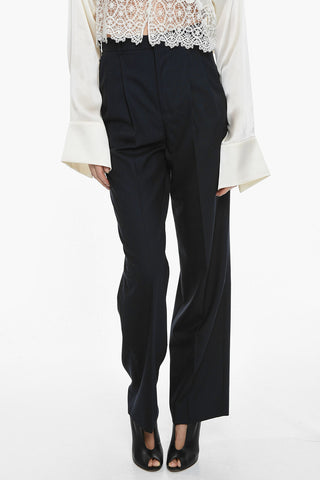 Double-pleated Hairline Stripes Regular Fit Pants