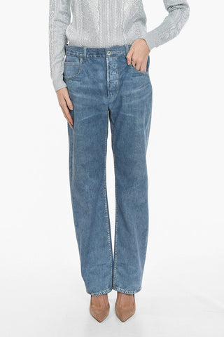 Denim Printed Leather Regular Fit Pants