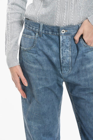 Denim Printed Leather Regular Fit Pants