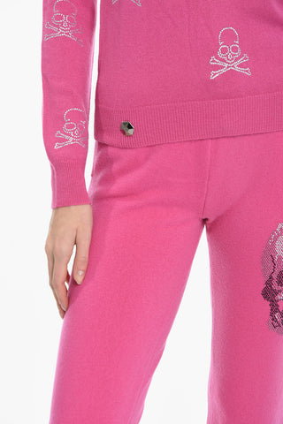 Cashmere SKULL Pullover with Rhinestone Application