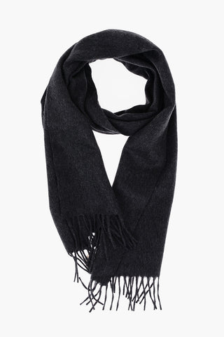 Sciarpa in Cashmere a Tinta Unita con Frange