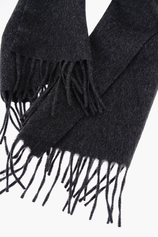 Sciarpa in Cashmere a Tinta Unita con Frange