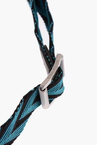 Chevron Motif Two-Tone Fabric Belt 30mm