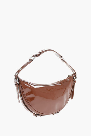 Patent Leather GIB Shoulder Bag with Studs Details