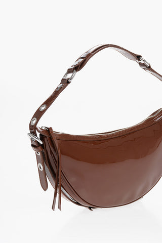 Patent Leather GIB Shoulder Bag with Studs Details