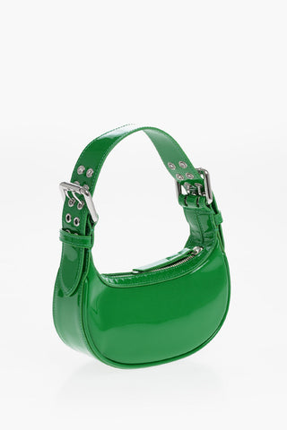 Patent Leather SOHO Mini Shoulder Bag with Silver-Tone Buckles