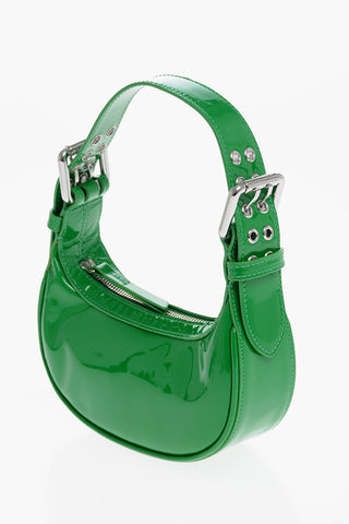 Patent Leather SOHO Mini Shoulder Bag with Silver-Tone Buckles