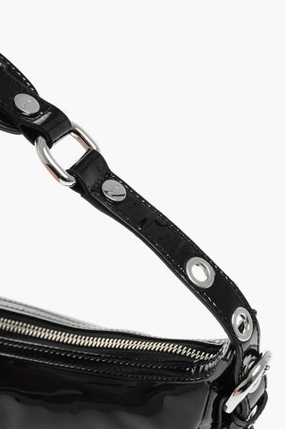Borsa a Spalla GIB In Pelle Lucida con Dettagli Borchie
