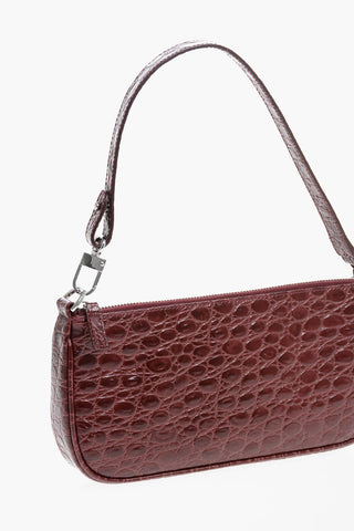 Crocodile- Effect Leather RACHEL Shoulder Bag